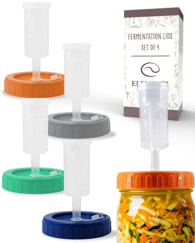 Elementi tapas fermentacion frascos mason boca ancha, sellado firme para fermentos crujientes.