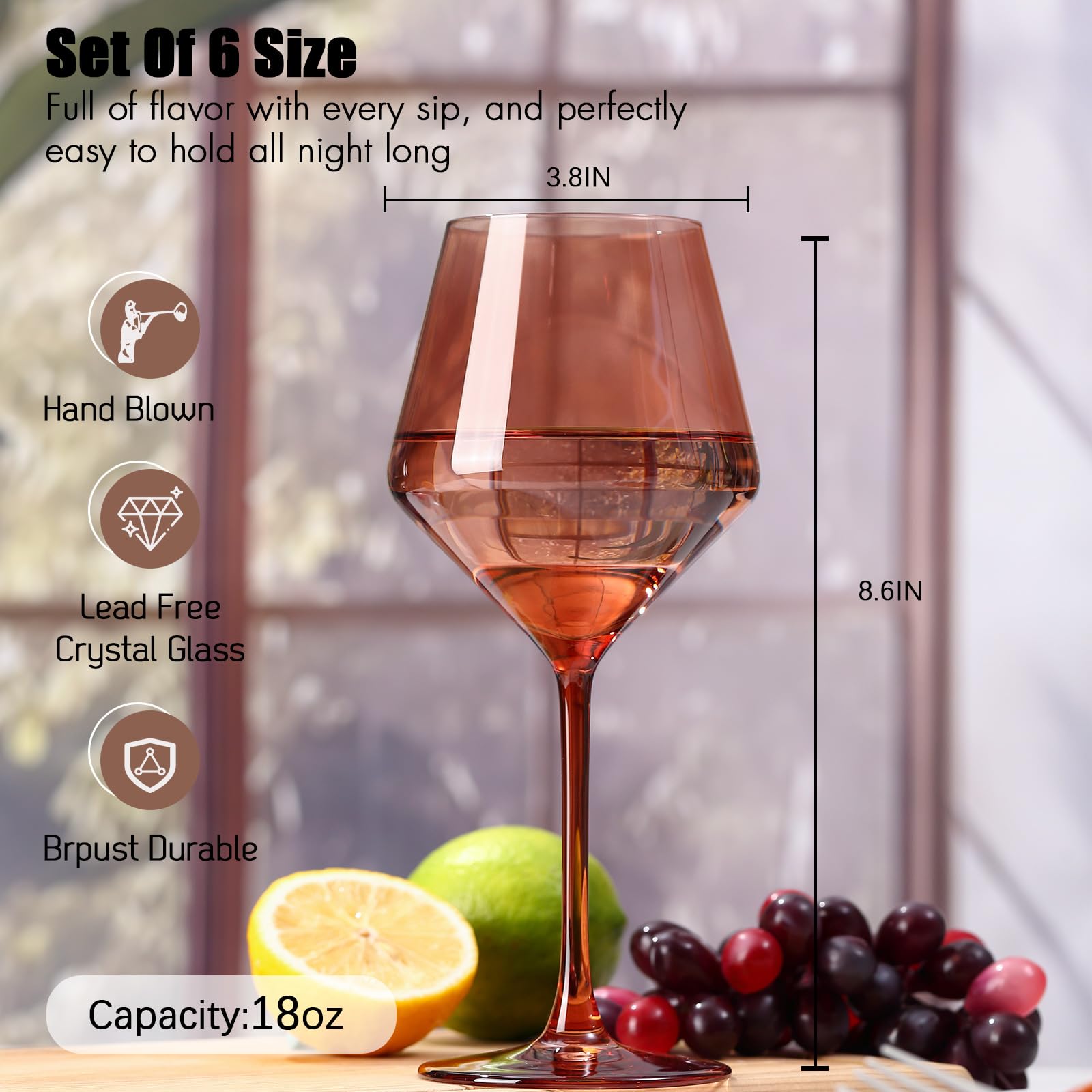 Vaso ELERGIFTS de 18 oz, gran capacidad para vinos y cócteles
