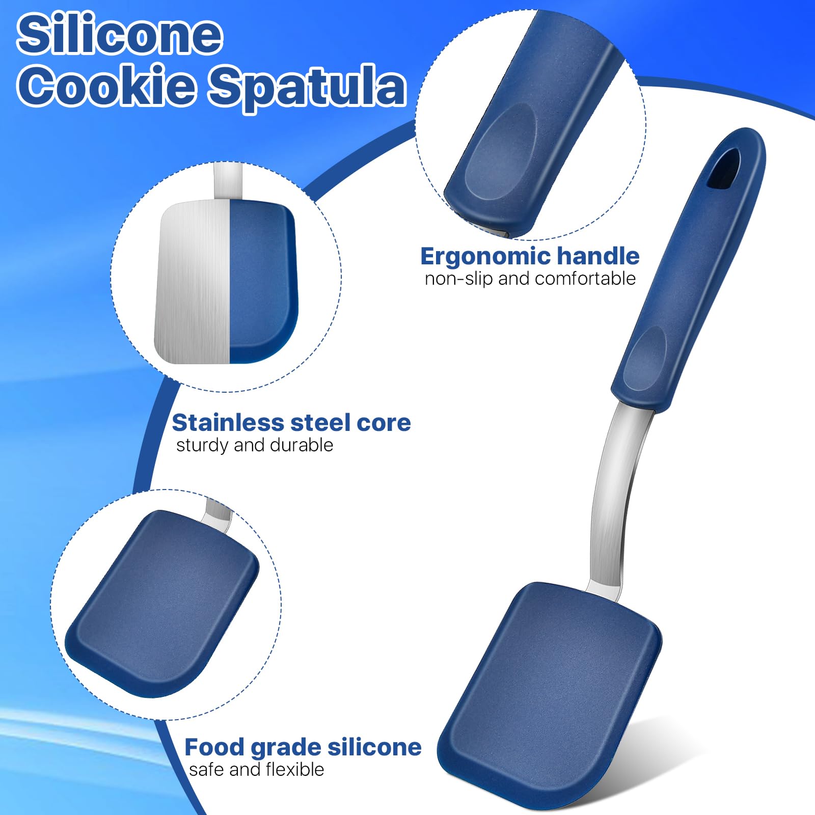Cabeza de silicona no rayante para sartenes antiadherentes, Elesunory