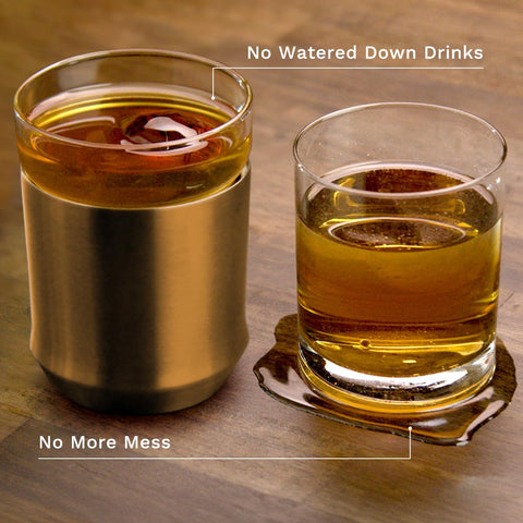 Elevated Craft Hybrid Cocktail Glass acabado cobre añade estilo premium.