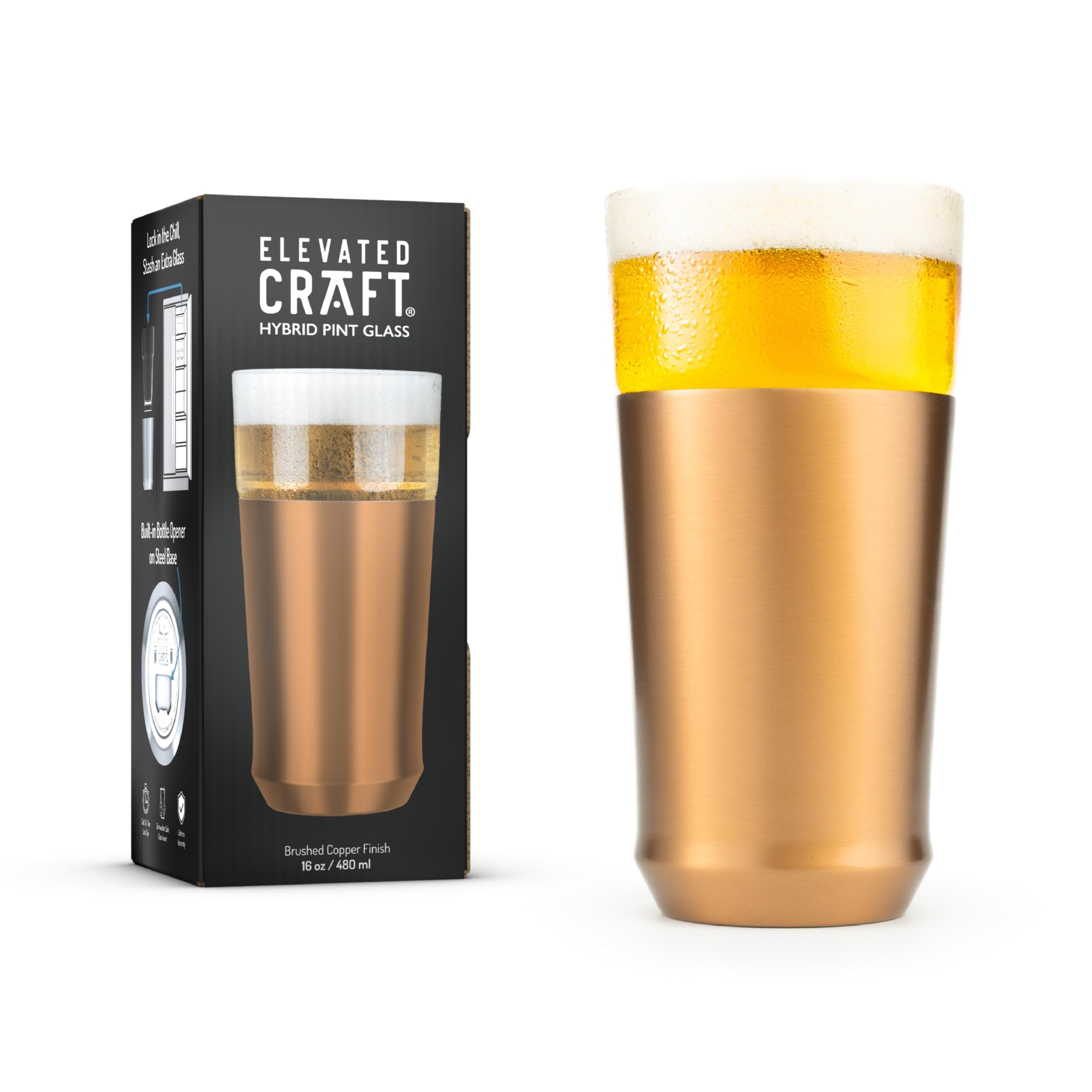 Elevated Craft regalo ideal para amantes de la cerveza 16oz, presentando bebidas frías.