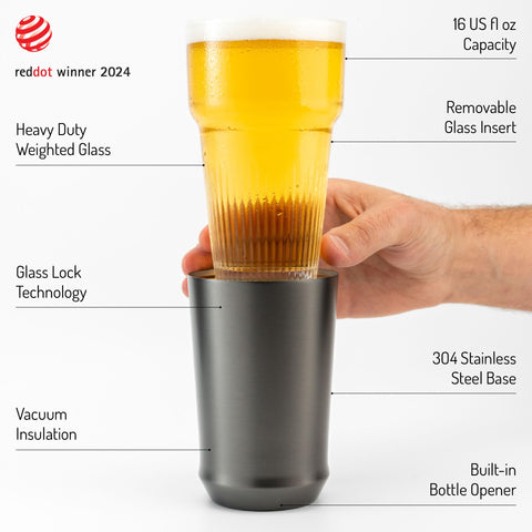 Elevated Craft Vaso cerveza con insert removible facilita limpieza y extracción