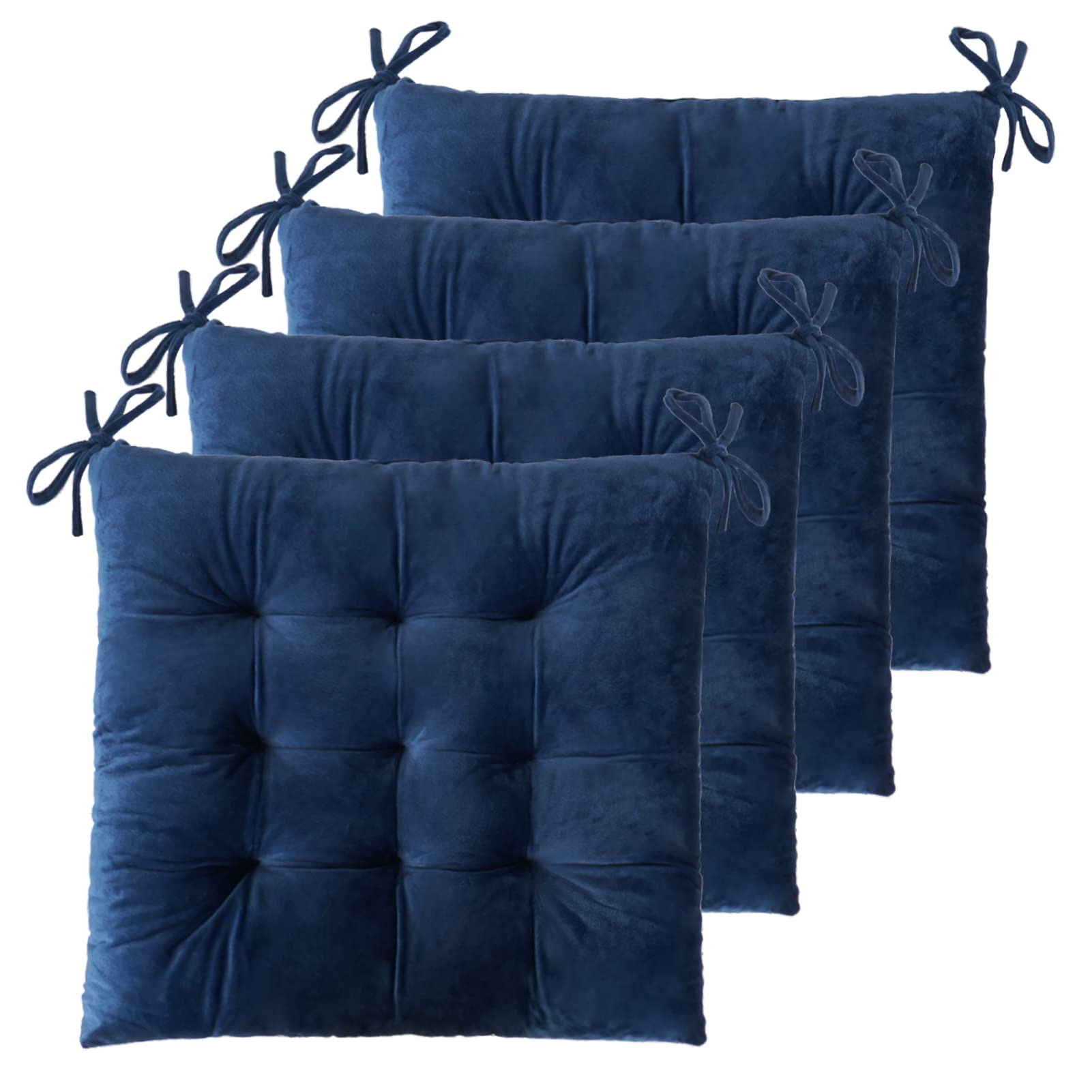 Cojines ELFJOY para silla de comedor, terciopelo azul marino, confort suave diario.