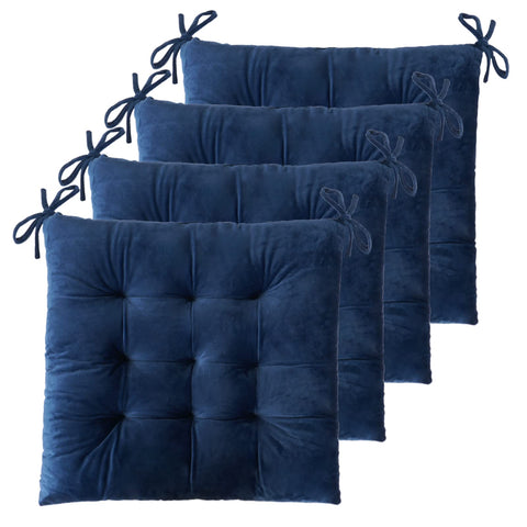 Cojines ELFJOY para silla de comedor, terciopelo azul marino, confort suave diario.