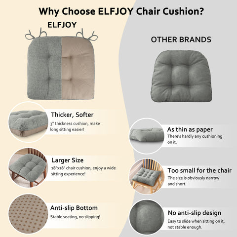 Almohadillas ELFJOY relleno de algodón perlado, soporte destacado para sesiones prolongadas.