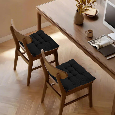 ELFJOY cojin-silla-17x17-negro cubre el asiento con acolchado generoso