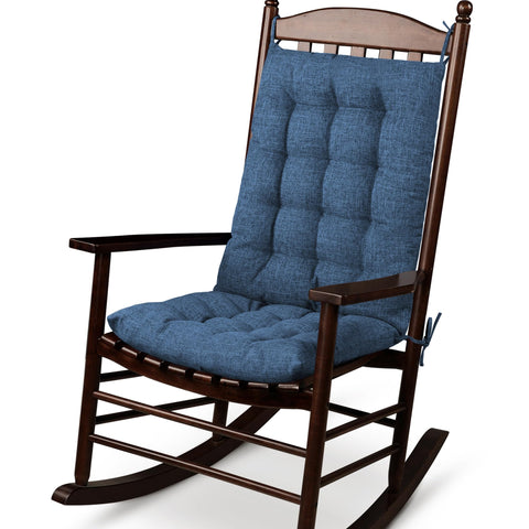 Cojín de asiento ELFJOY para mecedora en lino azul marino, cómodo y estable.