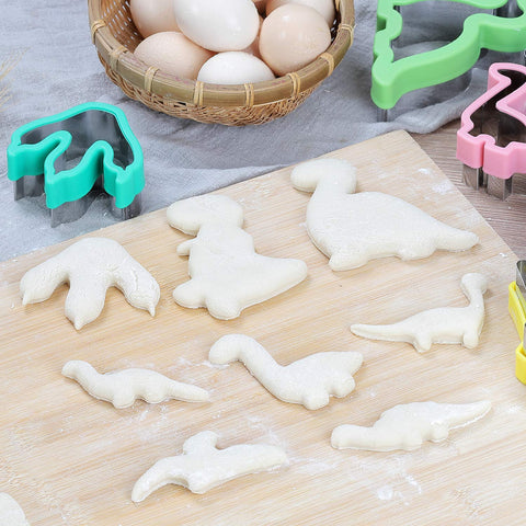 Elfkitwang cortadores-dinosaurio-set cortadores-galleta-ceratosaurio: galletas divertidas para fiestas infantiles