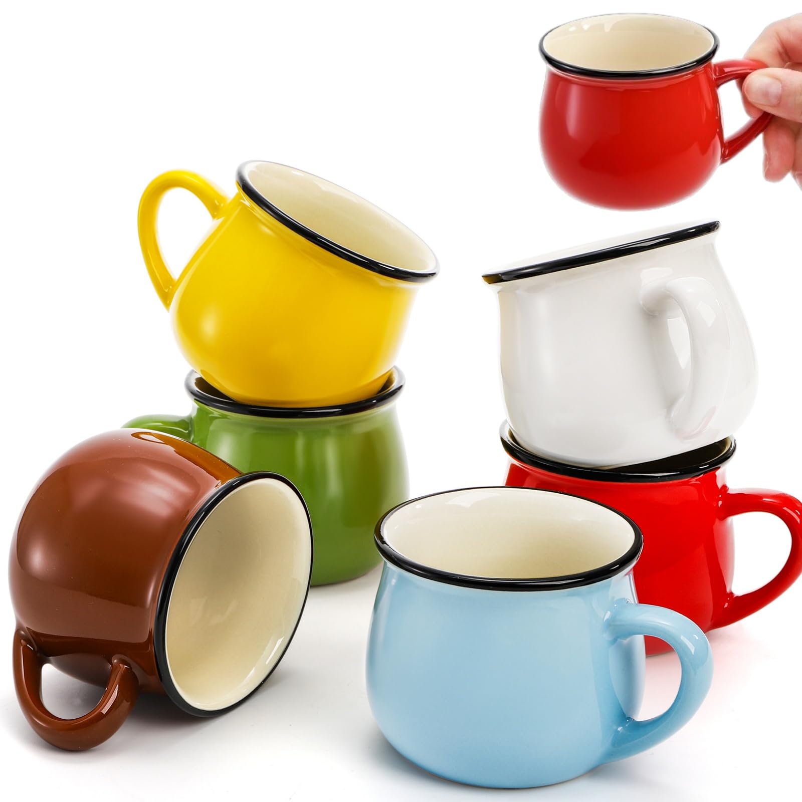 ELFULLY tazas demitasse coloridas en conjunto para espresso con estilo