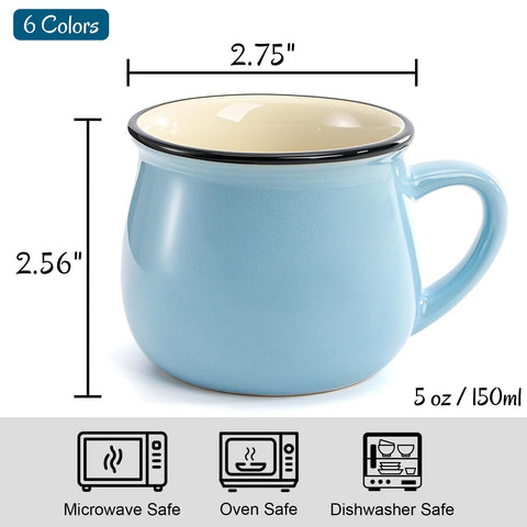 ELFULLY tazas demitasse con manija ergonómica para un agarre cómodo