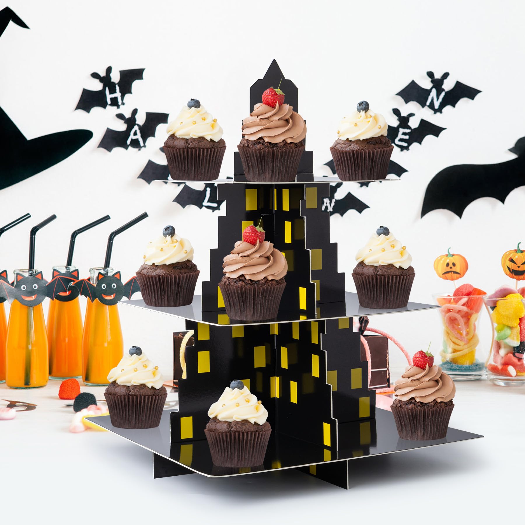 ELGVSK City Skyscraper dimensiones adecuadas para cupcakes estándar, montaje estable.
