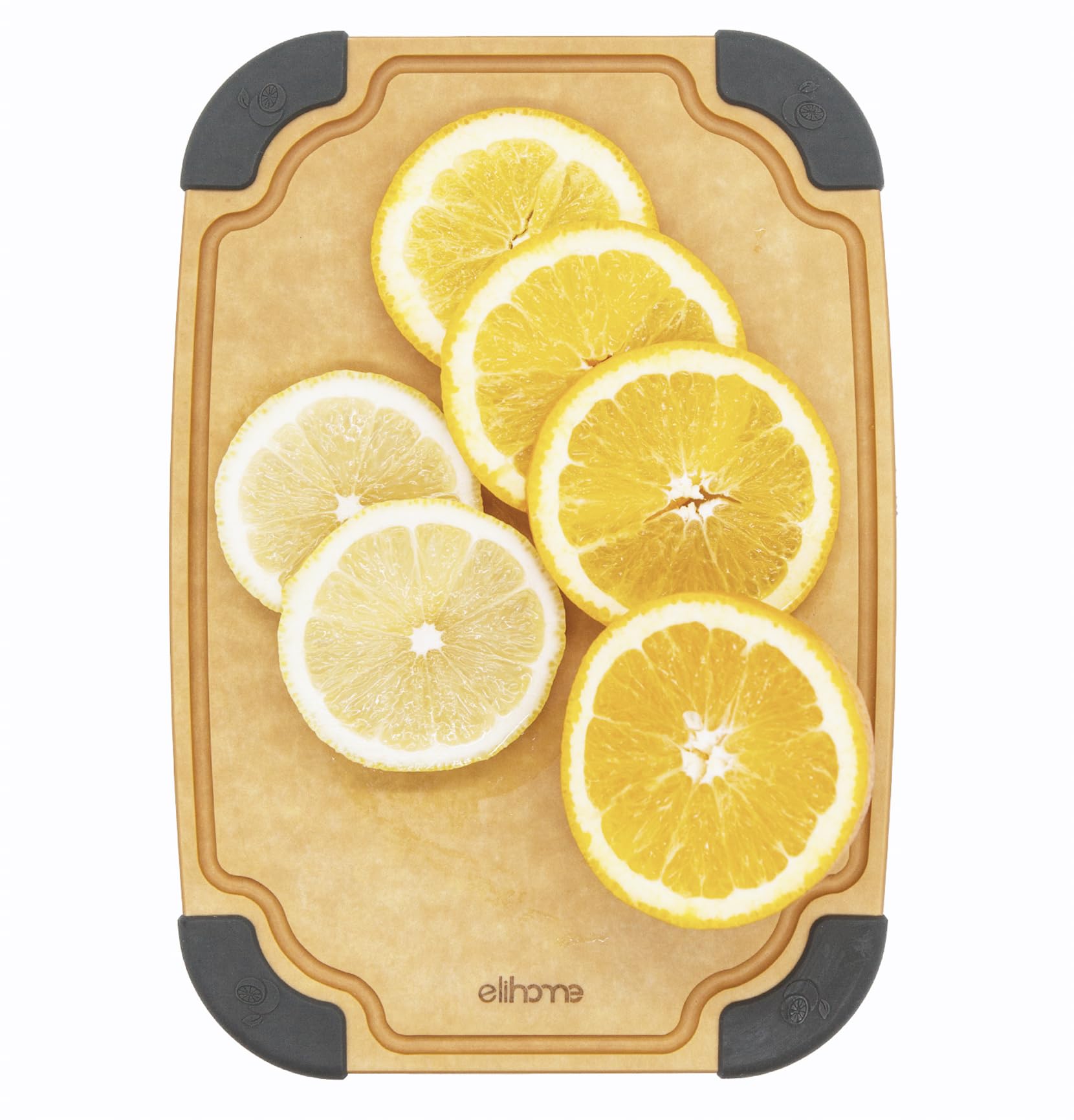 Elihome tabla de cortar fibra madera 10x7 con superficie antideslizante ideal para cocinas seguras