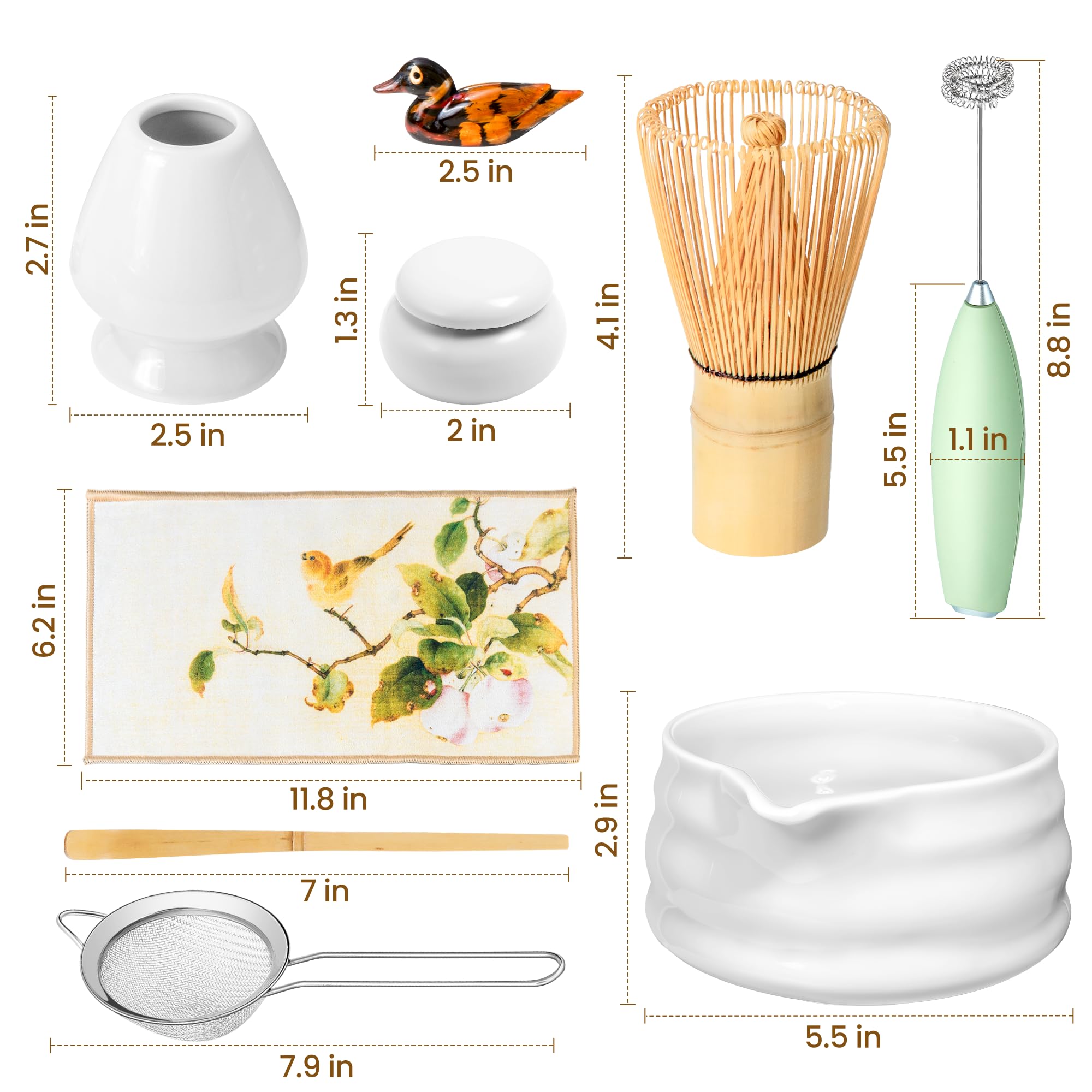 ELIMTEC tazón de matcha con boquilla para verter sin goteos