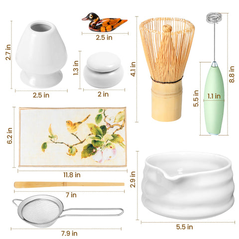ELIMTEC tazón de matcha con boquilla para verter sin goteos