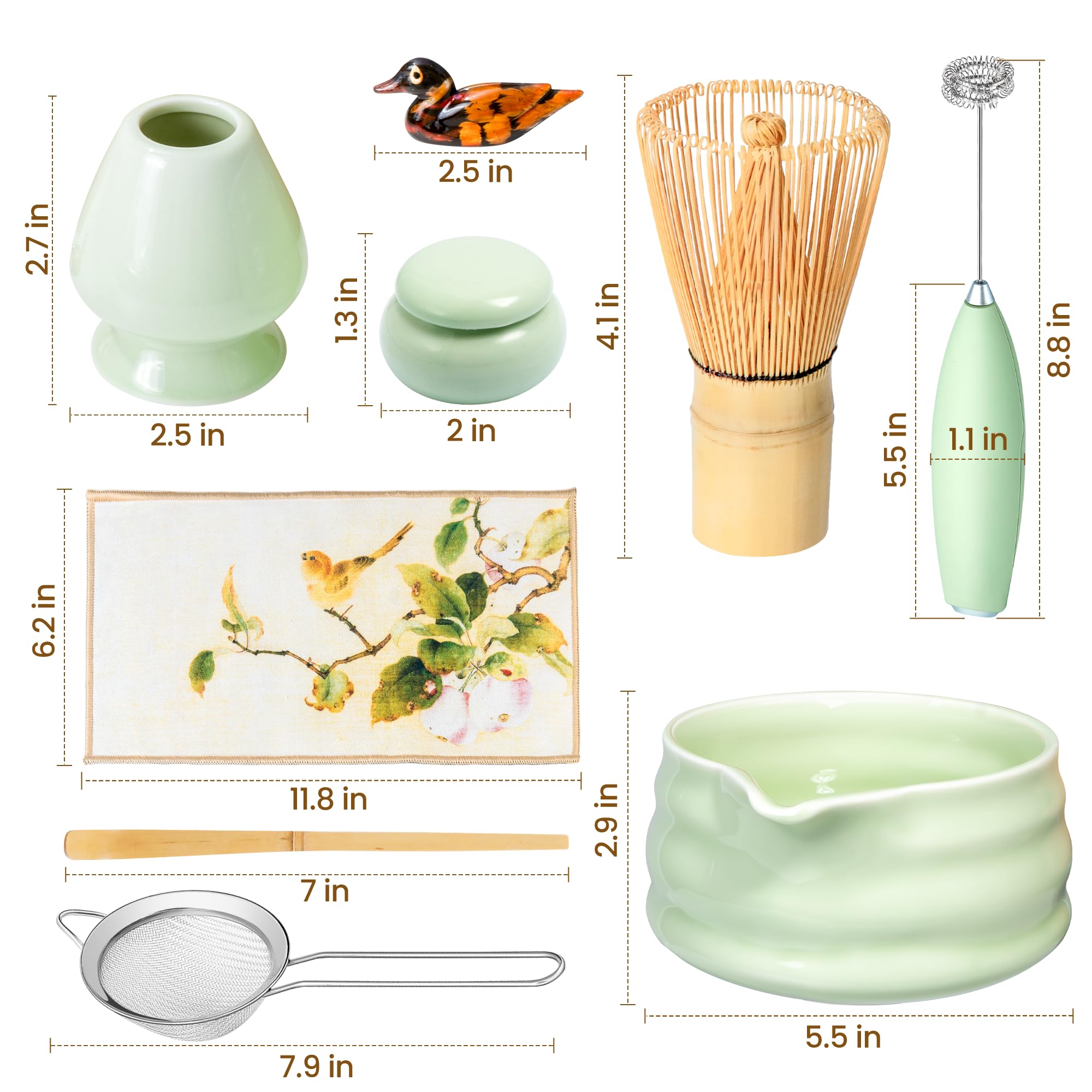 ELIMTEC Batidor de matcha cerámico para batir suave y uniforme.