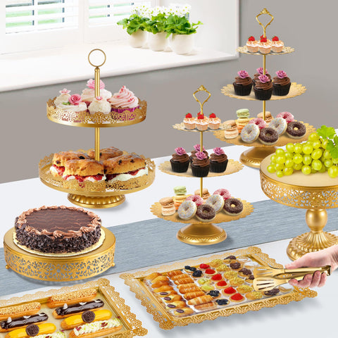 ELIMTEC plato rectangular dorado, presenta bandejas y dulces con elegancia