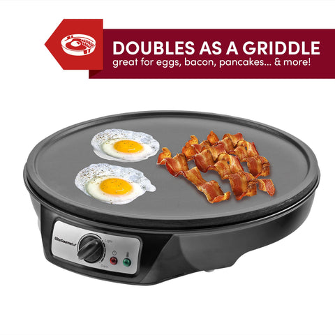 Elite Gourmet ECP-126, superficie antiadherente ideal para panqueques y huevos.