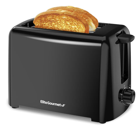 Elite Gourmet ECT1027B: tostadora con dos ranuras anchas para panes variados.