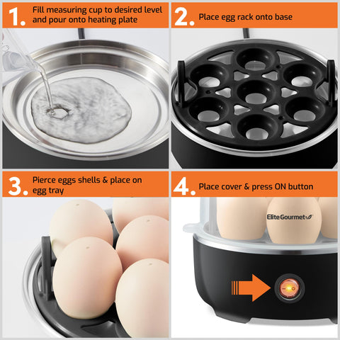 Elite Gourmet en uso sobre encimera preparando desayunos rápidos