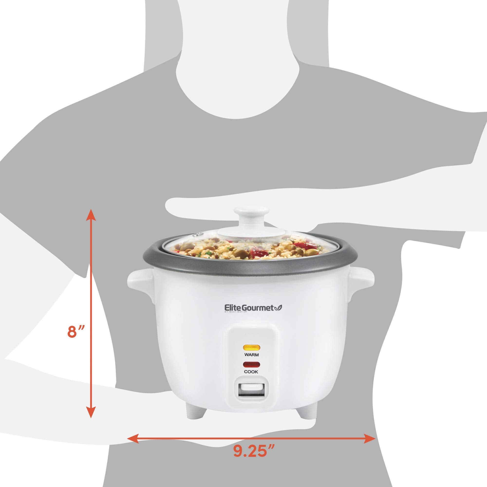 Elite Gourmet ERC-006NST, diseño compacto ideal para cocinas pequeñas.