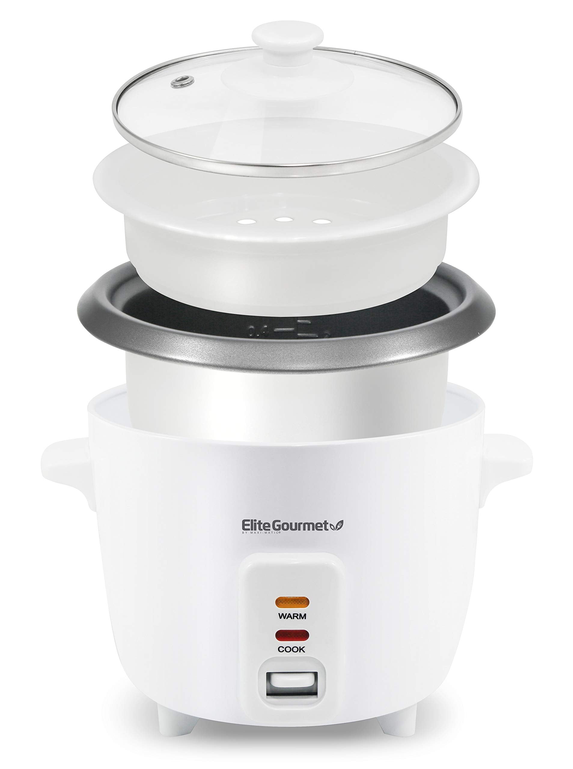 Elite Gourmet ERC-006NST, olla interior antiadherente para cocción uniforme y limpieza rápida.