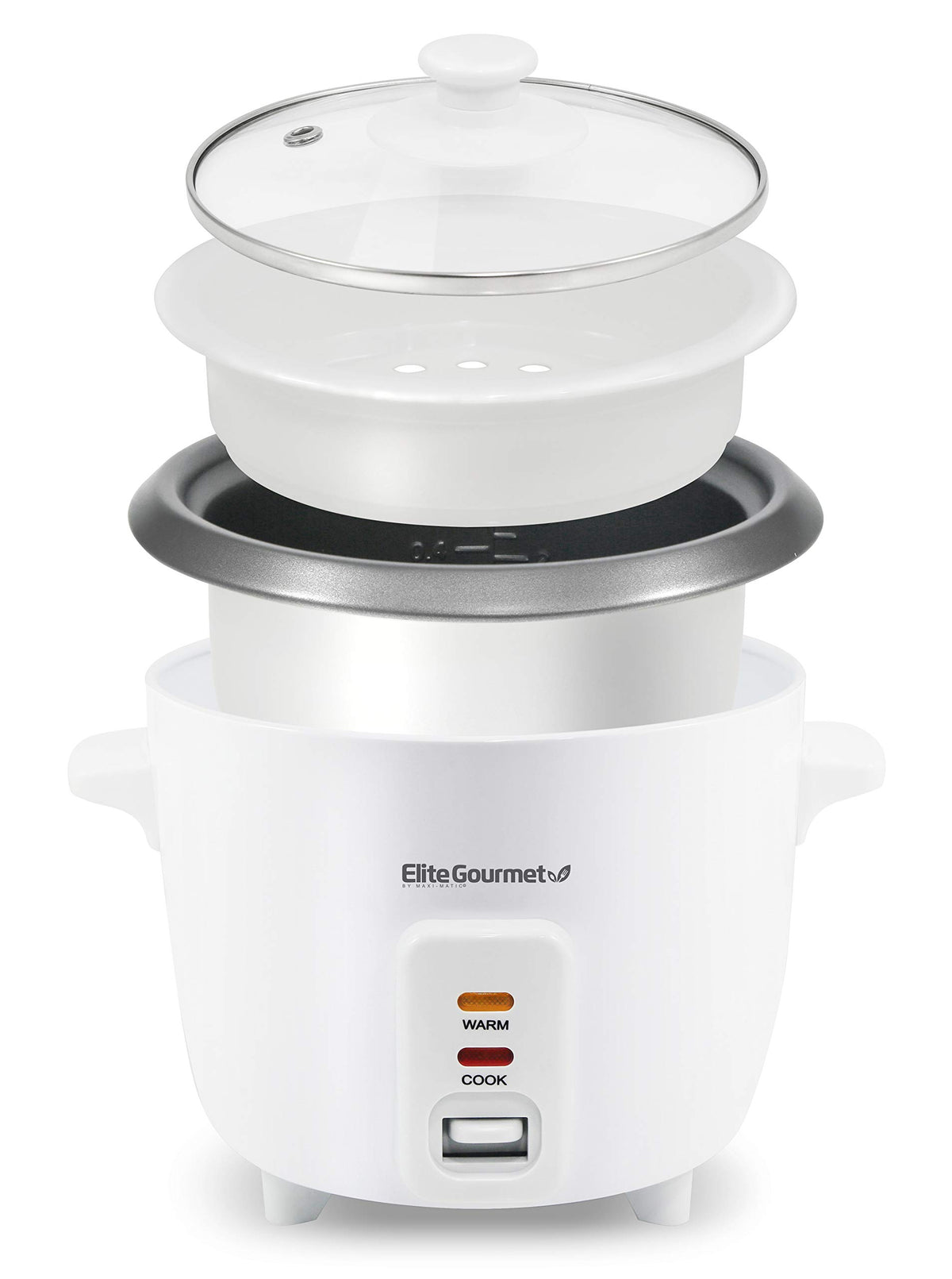Elite Gourmet ERC-006NST, olla interior antiadherente para cocción uniforme y limpieza rápida.