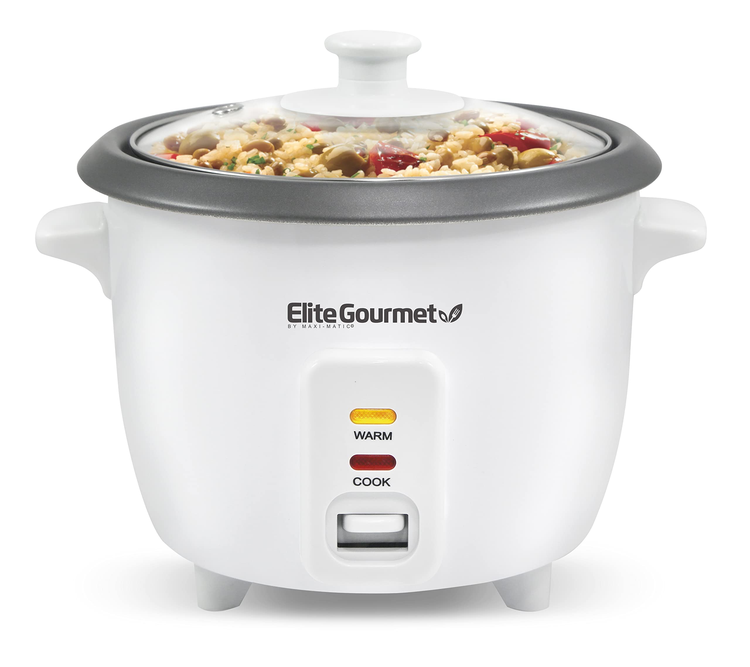 Elite Gourmet ERC-006NST, tapa de vidrio templado para ver el progreso sin abrir.