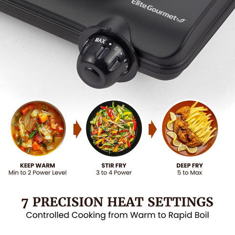 Elite Gourmet luz indicadora encendida que mejora la seguridad al usarlo