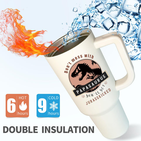 EliteOne Papasaurus Tumbler, acero inoxidable premium y resistente para uso diario.