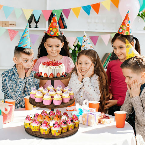 ELITEROO Torre de pasteles, capacidad para 50 porciones, ideal para eventos.