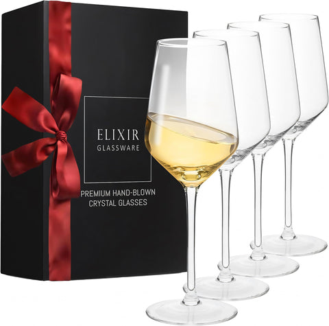 Copa ELIXIR GLASSWARE: conjunto de 4 copas de vino en cristal claro, ideal para cenas.