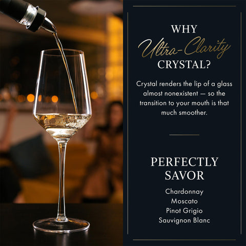 Copa ELIXIR GLASSWARE hecha a mano, artesanía que realza la experiencia al servir vino.