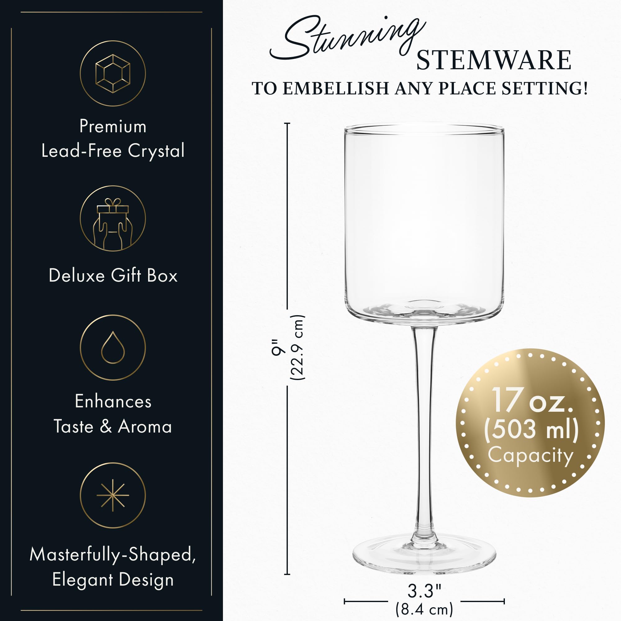Copa de vino blanco Elixir Glassware, 17 onzas para aromas.