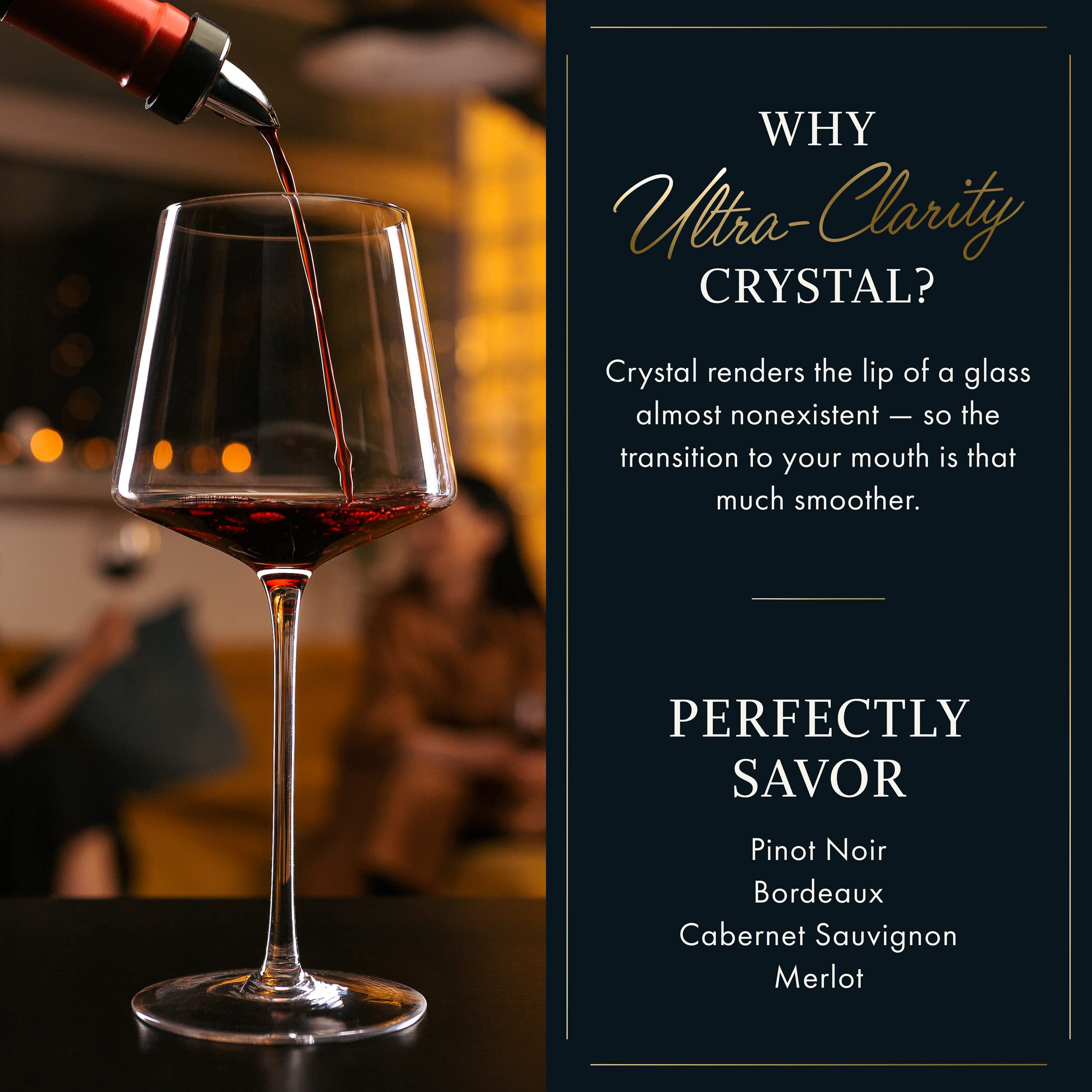 Copa ELIXIR GLASSWARE para Pinot Noir y Cabernet Sauvignon, experiencia refinada.