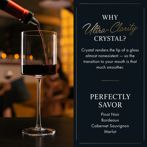 Set de 4 copas de cristal Elixir Glassware, brillo duradero.
