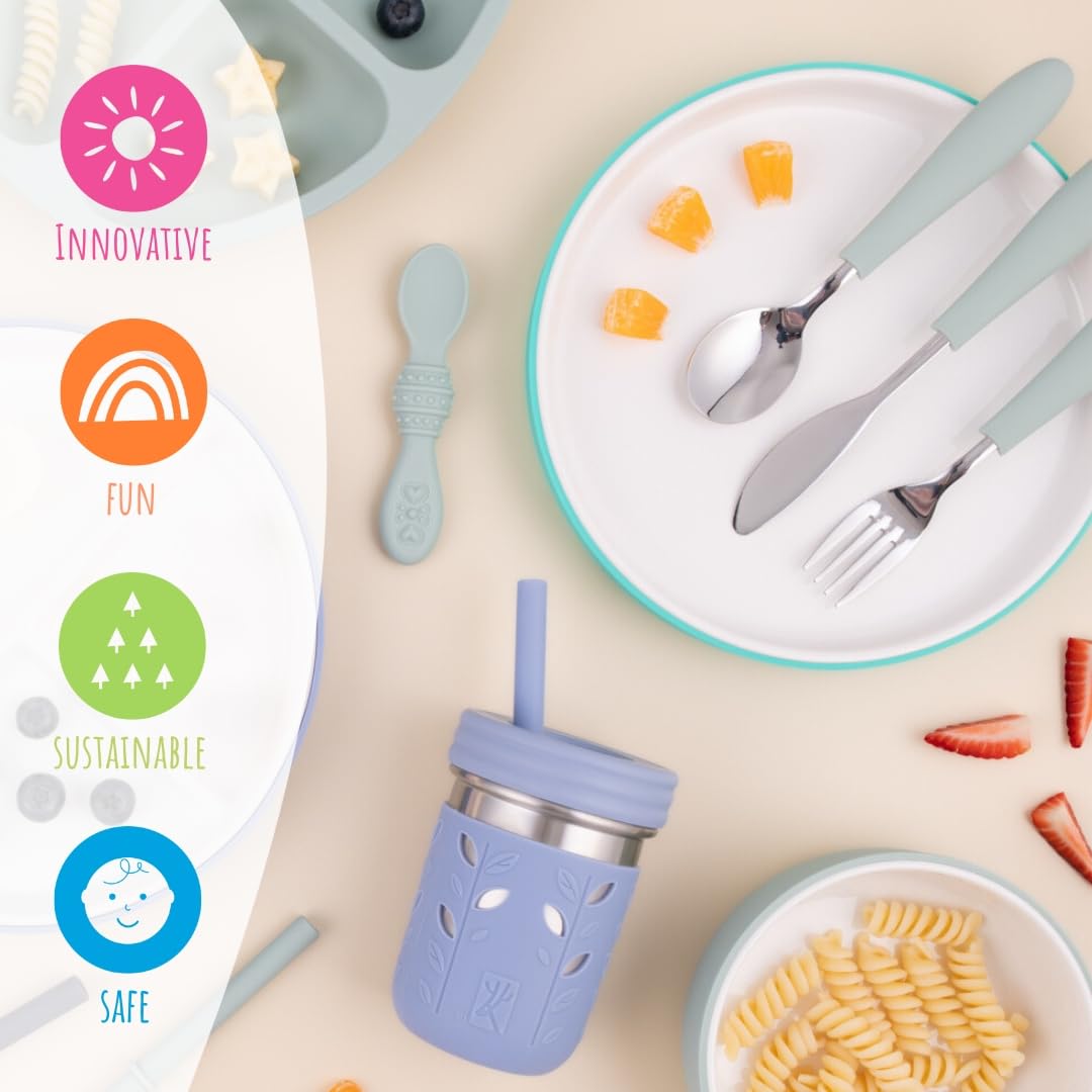 Elk and Friends: plato para niños con agarre seguro y diseño duradero.