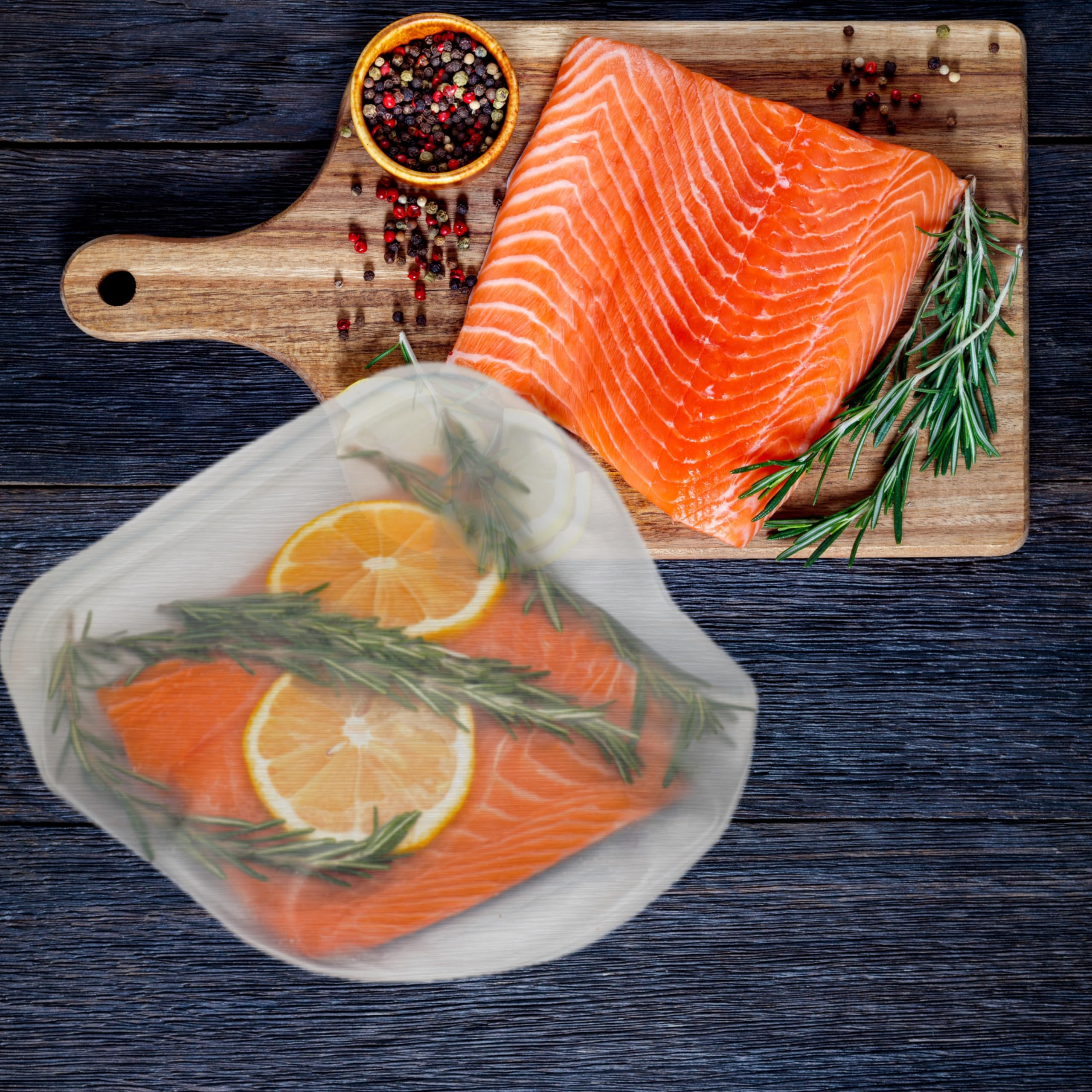 Bolsas Elkanah resistentes al calor hasta 425°F para diversas recetas.