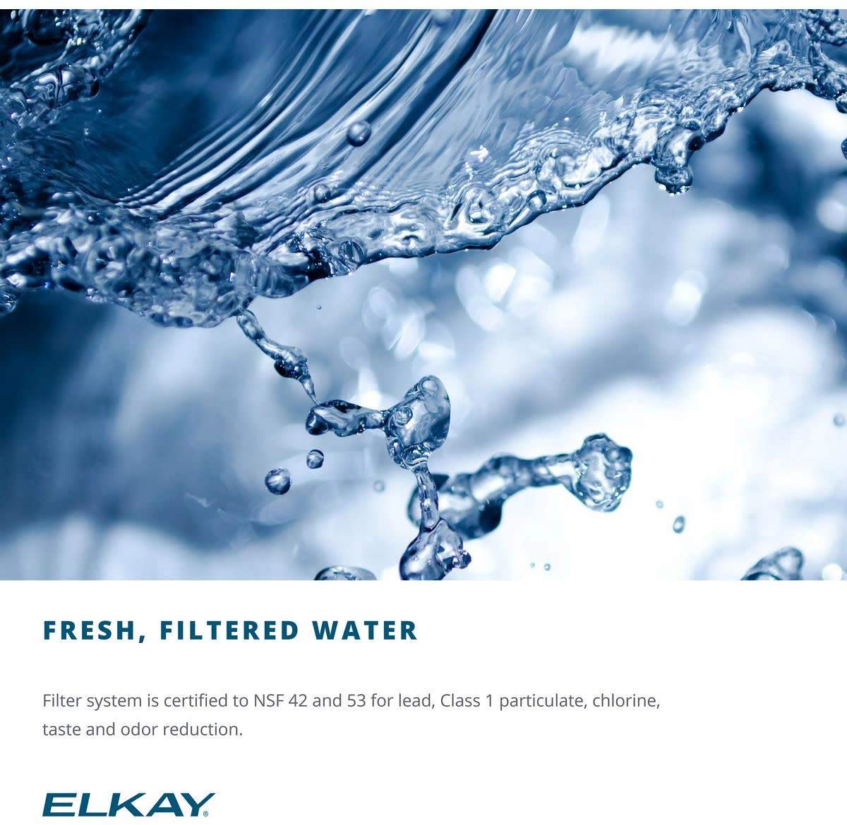 Elkay EZS8L acabado vinil duradero mantiene aspecto limpio.
