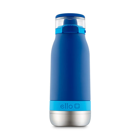 Ello Emma 14oz botella para niños en azul Touchdown, diseño duradero para la escuela.