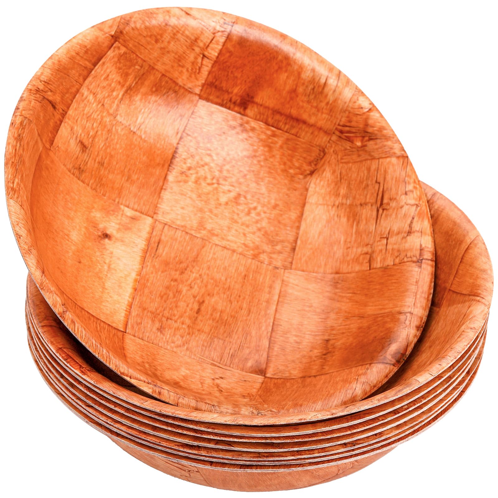Elsjoy 8 tazones de ensalada de madera para porciones individuales