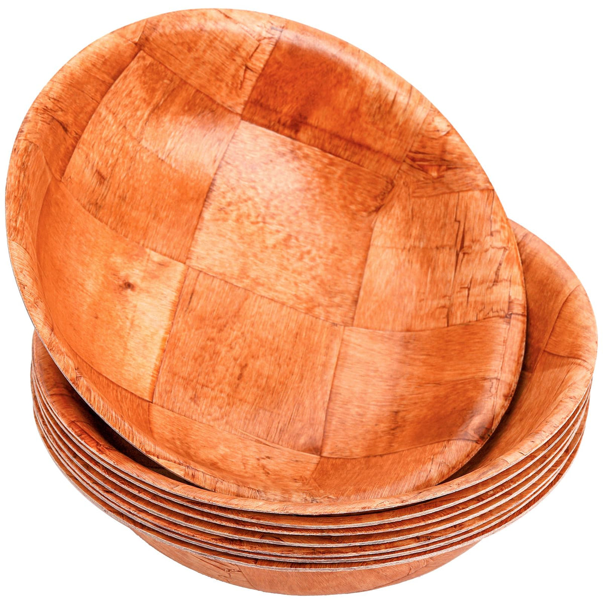 Elsjoy 8 tazones de ensalada de madera para porciones individuales