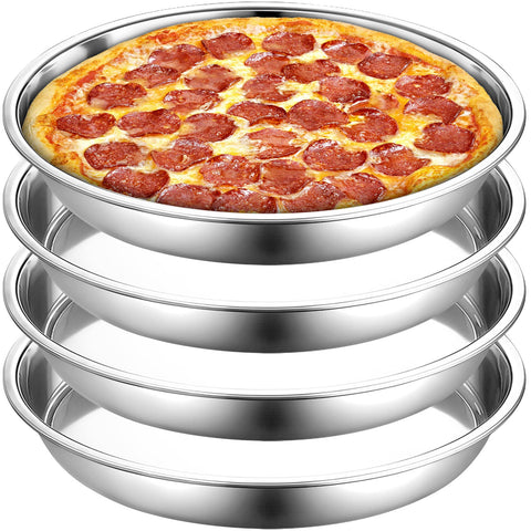 Elsjoy conjunto de 4 bandejas 13 pulgadas, diámetro externo visible, ideales para pizzas grandes en el horno
