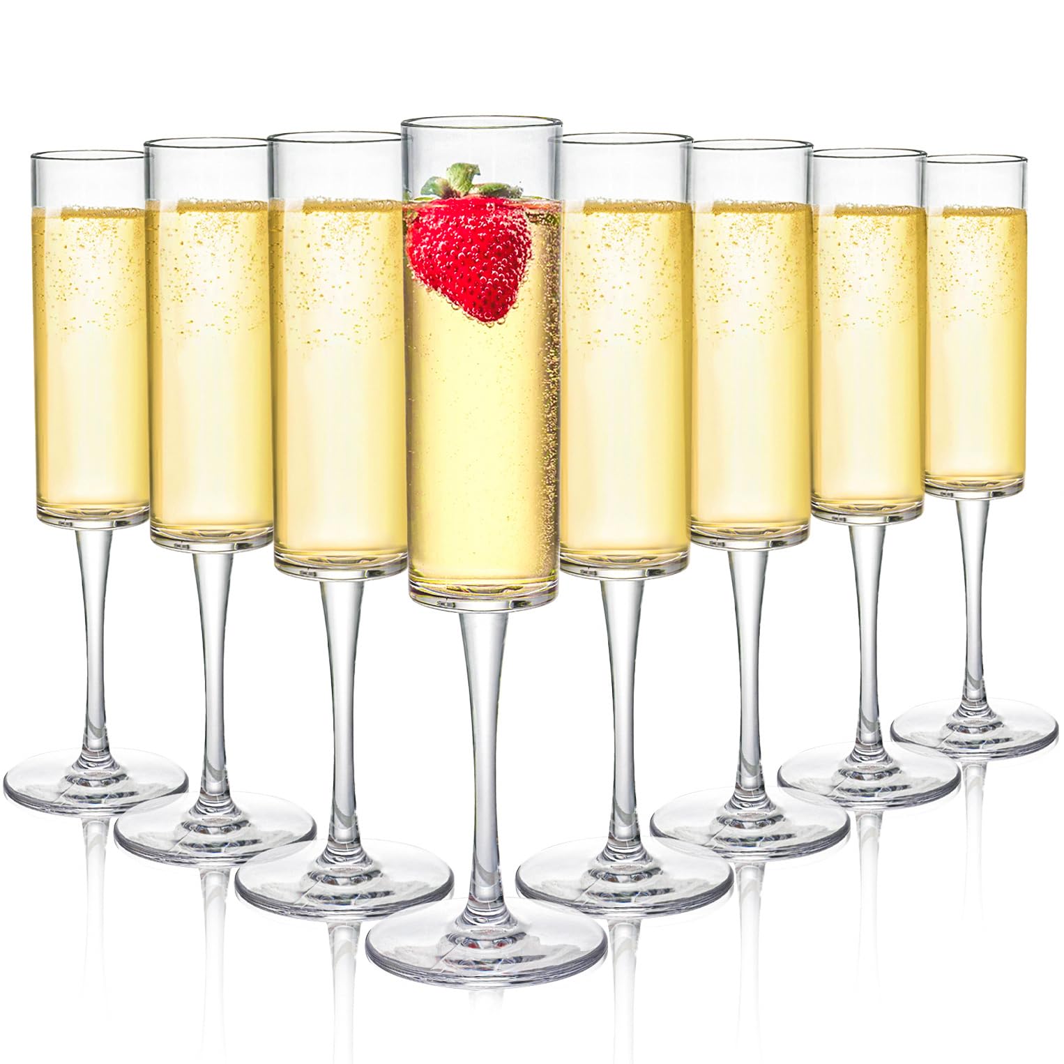 Elsjoy copas acrílicas de champán 6 oz, 8 unidades, para brindar con estilo.
