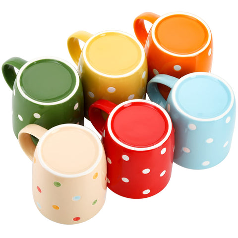 Taza Elsjoy lunares beige apta para café o chocolate