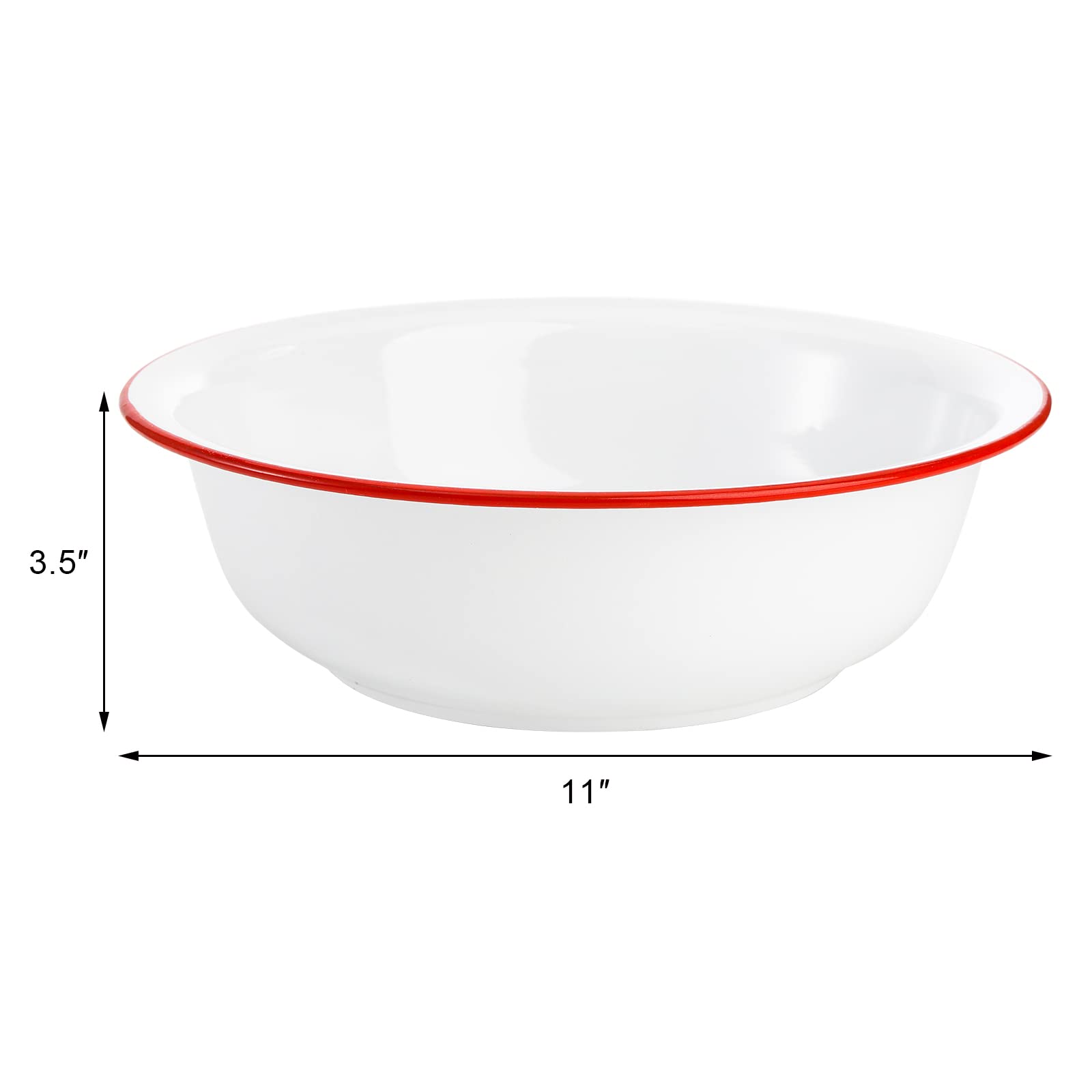 Elsjoy tazón esmaltado para ensaladas y frutas, práctico y duradero para uso diario.