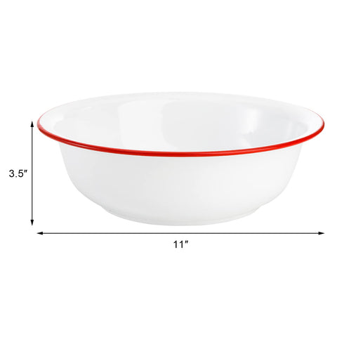 Elsjoy tazón esmaltado para ensaladas y frutas, práctico y duradero para uso diario.