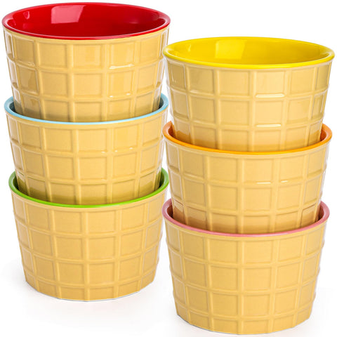 Elsjoy tazones cerámicas para helado coloridos y prácticos