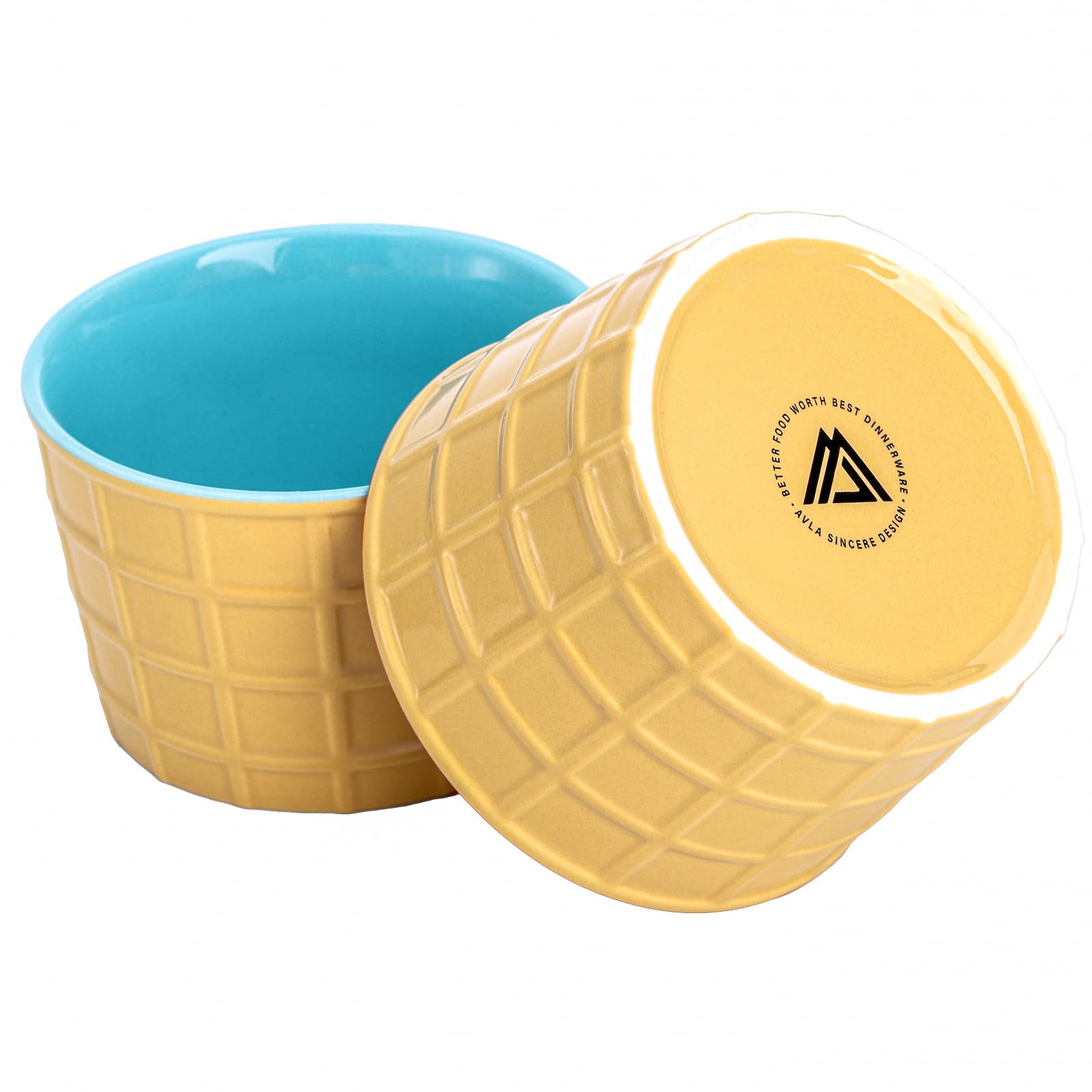 Elsjoy tazones cerámicas resistentes para pudín y postre ligero
