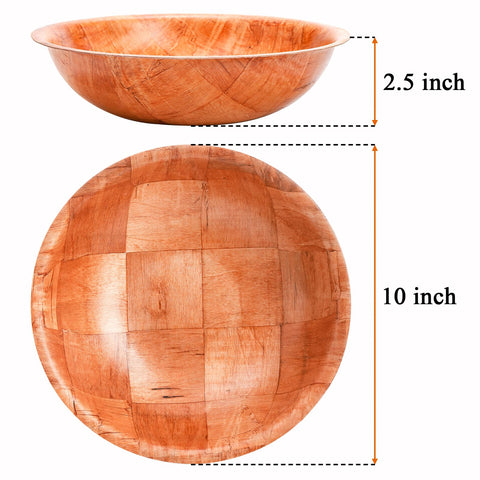 Elsjoy tazones de madera 10 pulgadas, borde ancho para porciones fáciles.