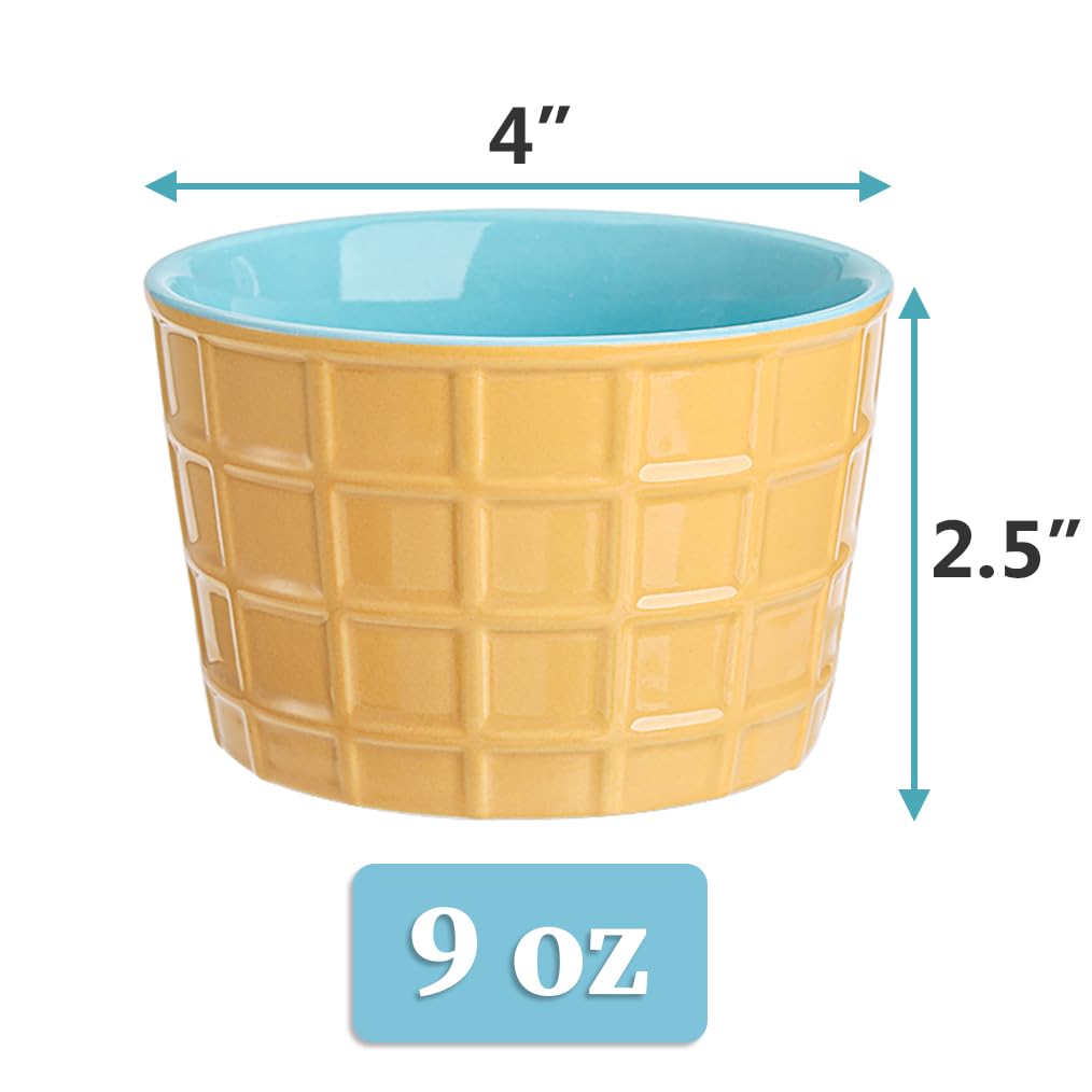 Elsjoy tazones postre cerámicas para yogur 9oz, duraderas y aptas para la mesa